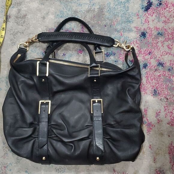 Botkier Sasha Large Leather Satchel Hobo Bag in Black - Picture 6 of 16